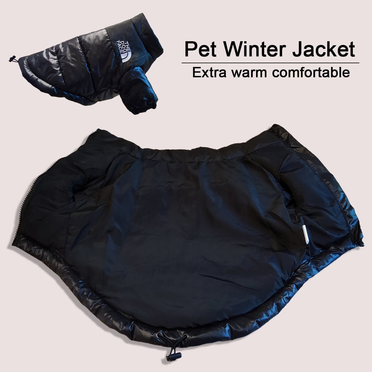 Dog Face Winter Coat for Small to Large Dogs.