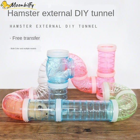 8 Piece Transparent Curved Pipe Pet Hamster Tube Set.