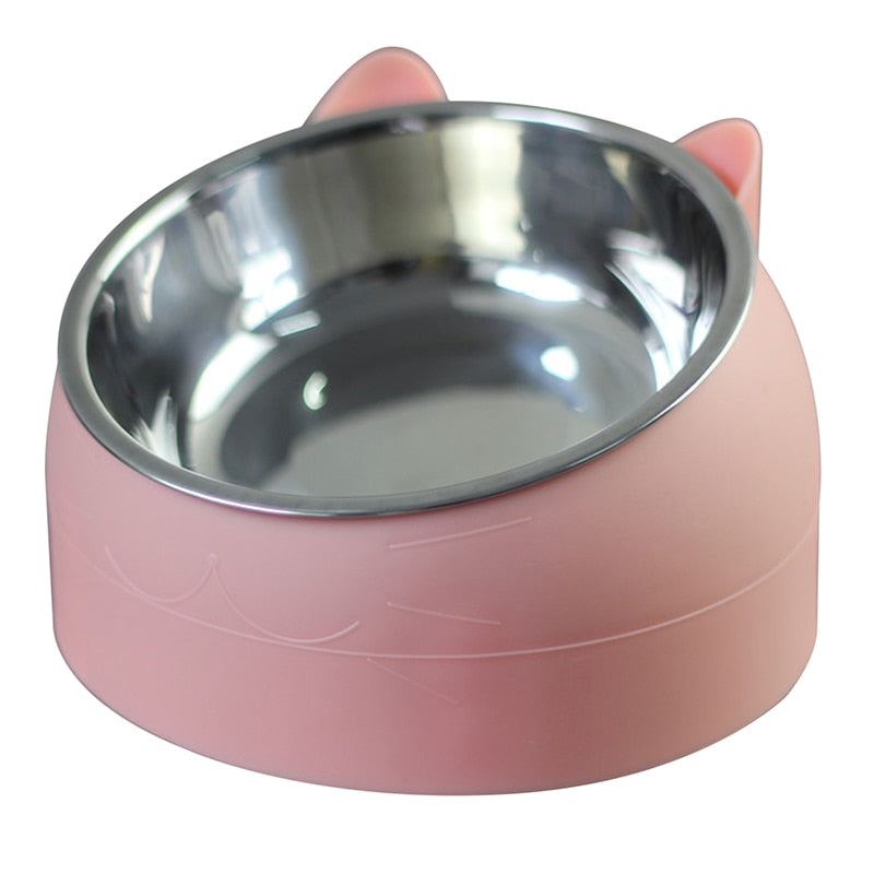 Tilted Stainless Steel Cat/Dog Bowl.