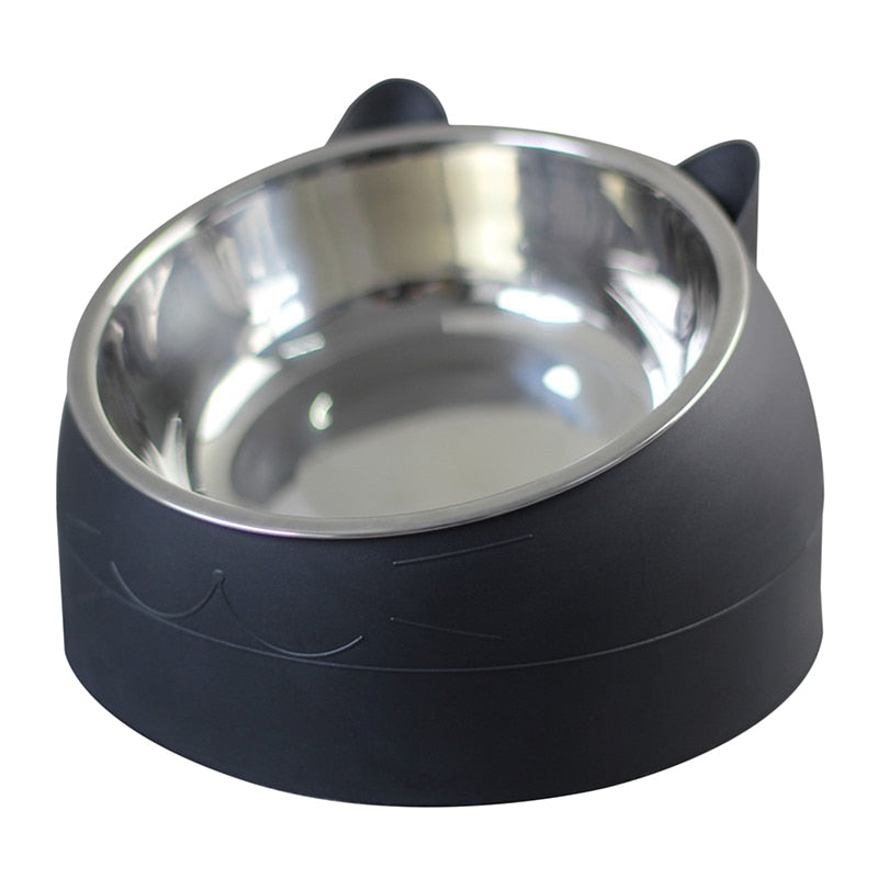Tilted Stainless Steel Cat/Dog Bowl.