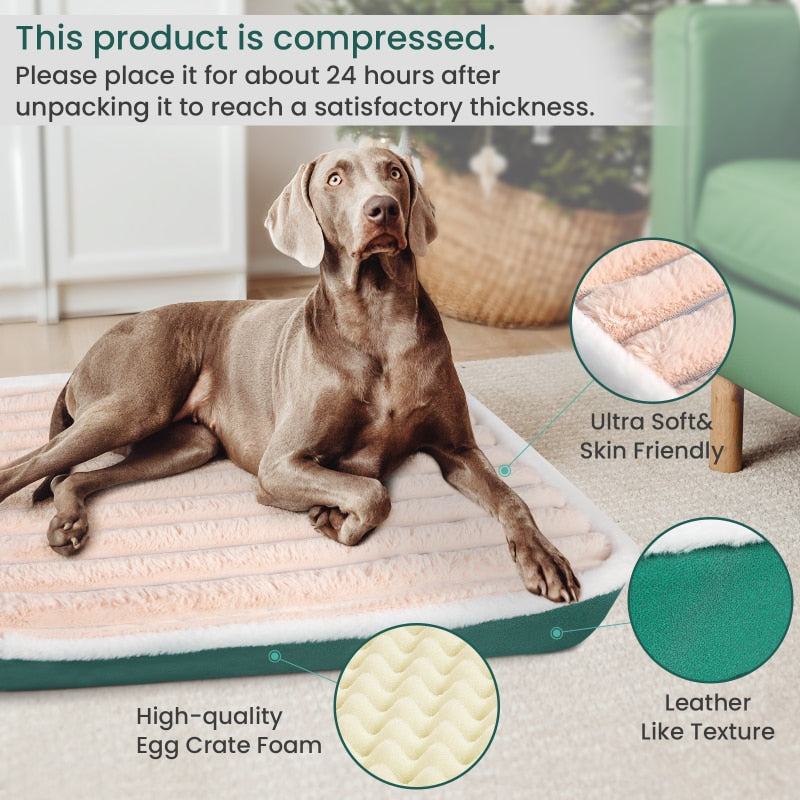 Memory Foam Waterproof Washable Dog Bed for Large Dogs.