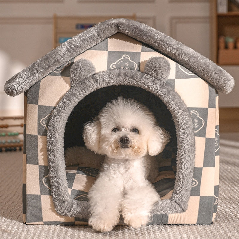 Foldable Plush Dog/Cat House.